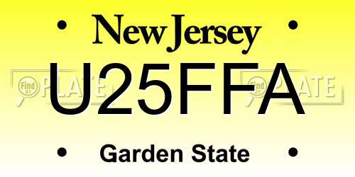 U25FFA New Jersey License Plate