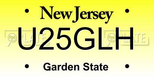U25GLH New Jersey License Plate