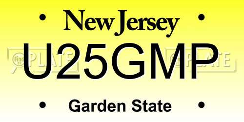 U25GMP New Jersey License Plate