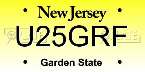 U25GRF New Jersey License Plate