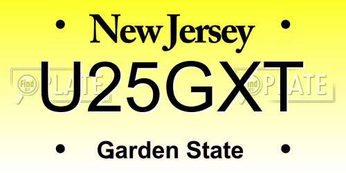 U25GXT New Jersey License Plate