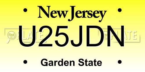 U25JDN New Jersey License Plate