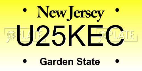 U25KEC New Jersey License Plate