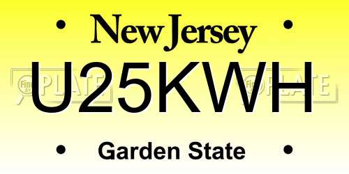 U25KWH New Jersey License Plate