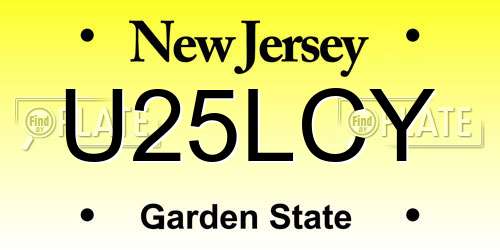U25LCY New Jersey License Plate