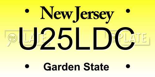 U25LDC New Jersey License Plate