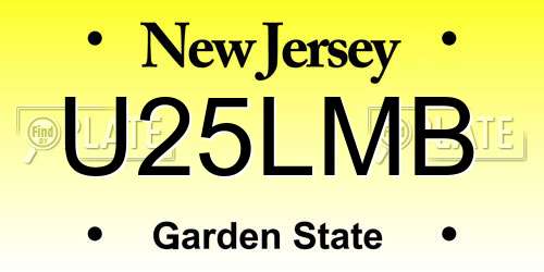 U25LMB New Jersey License Plate