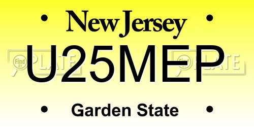 U25MEP New Jersey License Plate