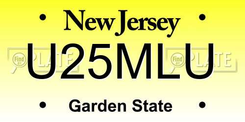 U25MLU New Jersey License Plate