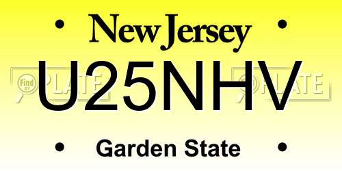U25NHV New Jersey License Plate