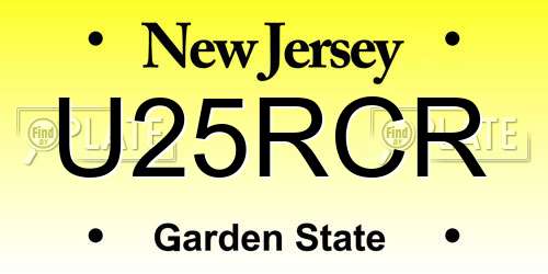 U25RCR New Jersey License Plate