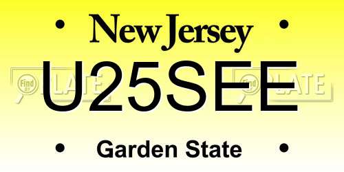 U25SEE New Jersey License Plate