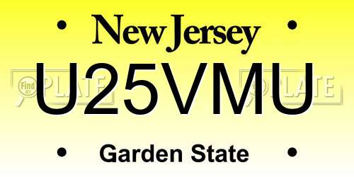 U25VMU New Jersey License Plate