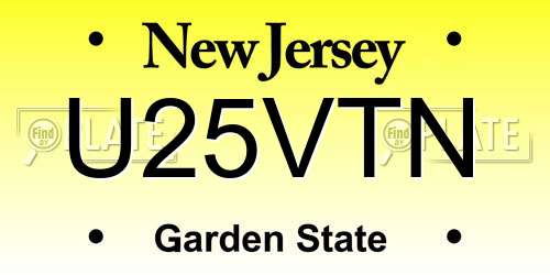 U25VTN New Jersey License Plate