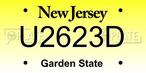 U2623D New Jersey License Plate