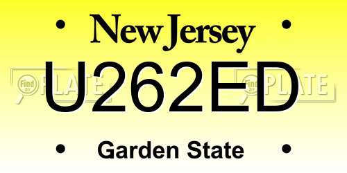 U262ED New Jersey License Plate
