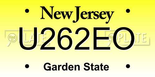 U262EO New Jersey License Plate