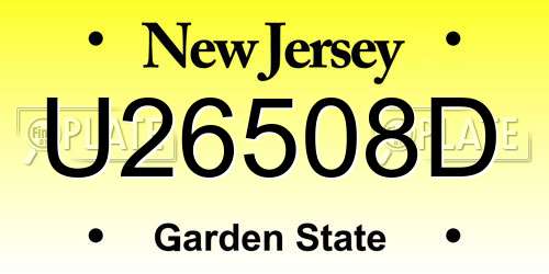 U26508D New Jersey License Plate