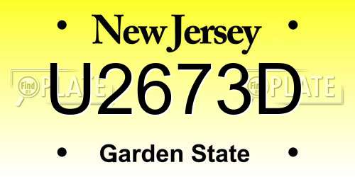 U2673D New Jersey License Plate