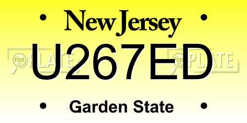 U267ED New Jersey License Plate