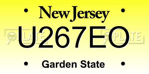 U267EO New Jersey License Plate