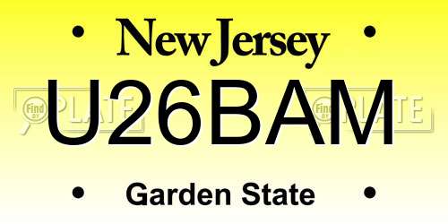 U26BAM New Jersey License Plate