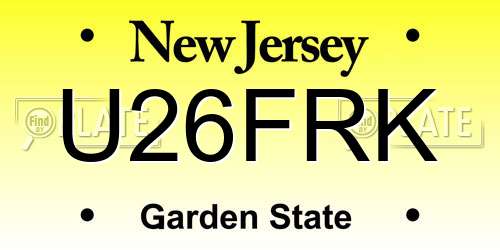 U26FRK New Jersey License Plate