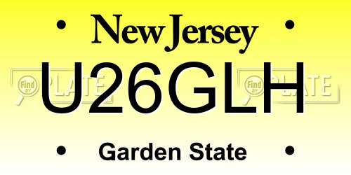 U26GLH New Jersey License Plate