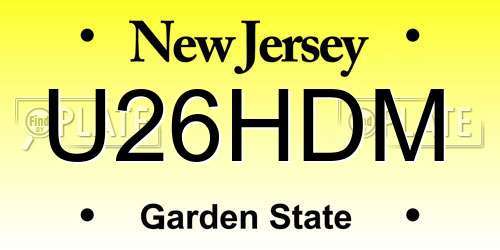 U26HDM New Jersey License Plate