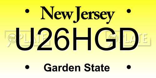 U26HGD New Jersey License Plate