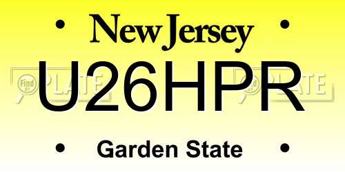 U26HPR New Jersey License Plate