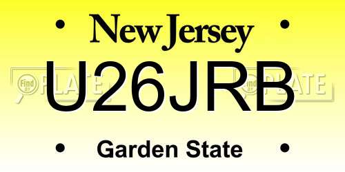 U26JRB New Jersey License Plate