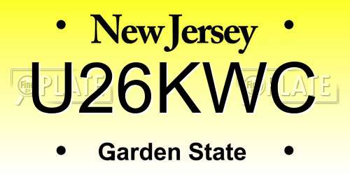 U26KWC New Jersey License Plate