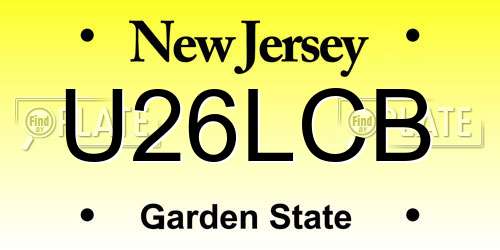 U26LCB New Jersey License Plate