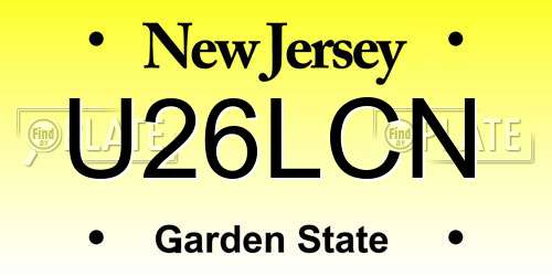 U26LCN New Jersey License Plate