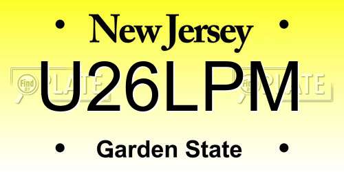U26LPM New Jersey License Plate