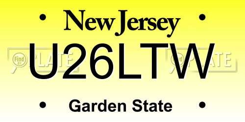 U26LTW New Jersey License Plate