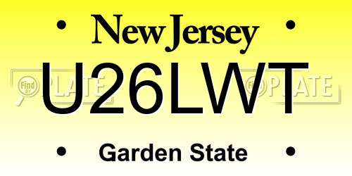 U26LWT New Jersey License Plate