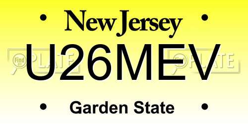 U26MEV New Jersey License Plate