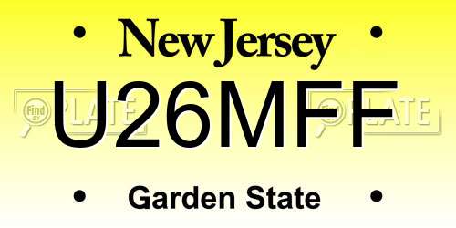 U26MFF New Jersey License Plate
