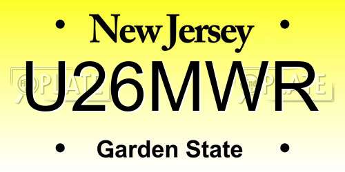 U26MWR New Jersey License Plate