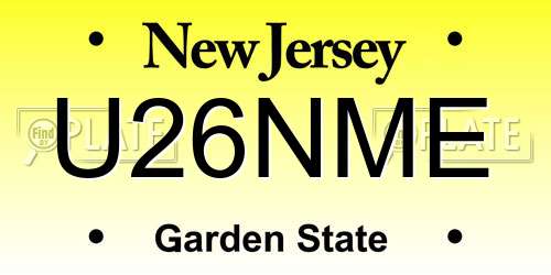 U26NME New Jersey License Plate