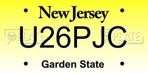 U26PJC New Jersey License Plate