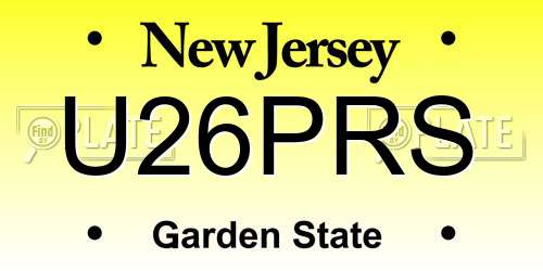 U26PRS New Jersey License Plate