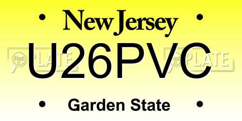 U26PVC New Jersey License Plate