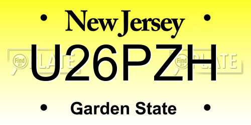 U26PZH New Jersey License Plate