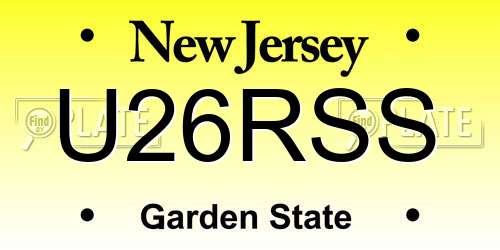 U26RSS New Jersey License Plate