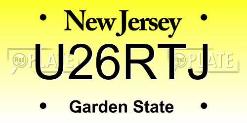 U26RTJ New Jersey License Plate