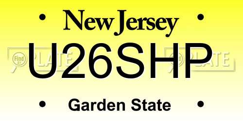 U26SHP New Jersey License Plate