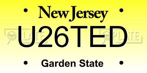 U26TED New Jersey License Plate